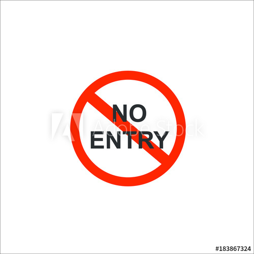 500x500 No Entry Icon Vector Illustration