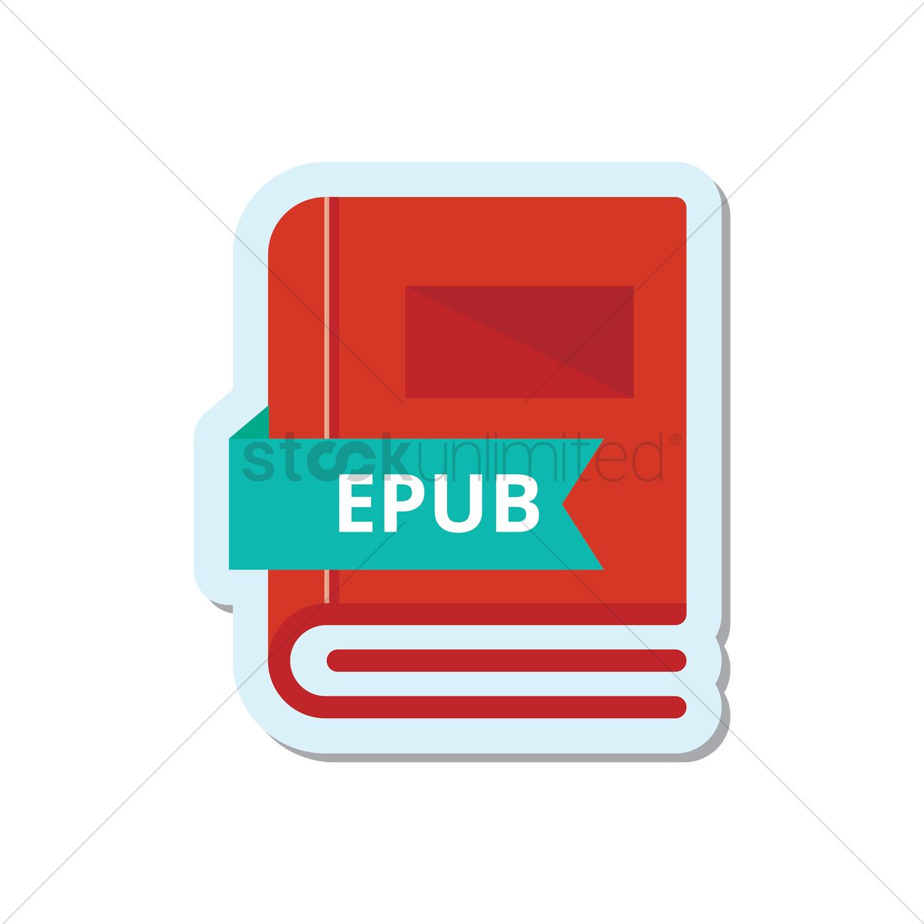 1300x1300 Book With Epub Format Icon Vector Image