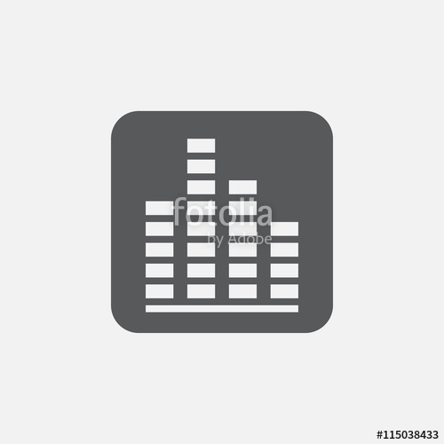 500x500 Eq Icon Vector, Solid Audio Analyser Logo Illustration, Pictogram