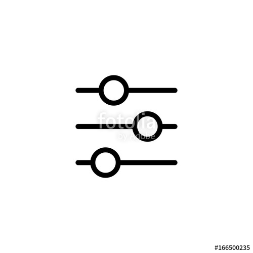 500x500 Thin Line Slider Bar, Eq, Icon On White Background Stock Image
