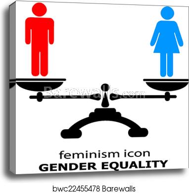 382x390 Gender Equality Icon, Canvas Print Barewalls Posters Prints