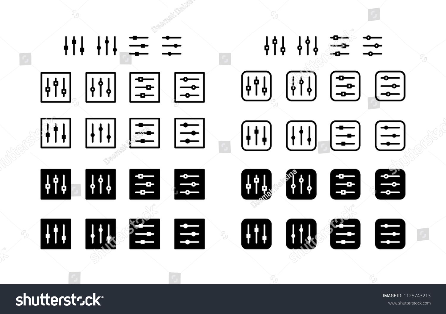 1500x1056 Equalizer Icon Set Settings Control Music Equalizer, Settings