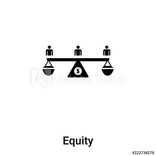 500x500 Equity Icon Vector Isolated On White Background, Logo Concept