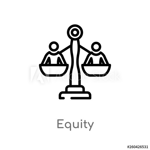 500x500 Outline Equity Vector Icon Isolated Black Simple Line Element