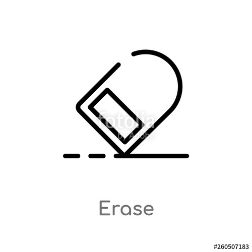 500x500 Outline Erase Vector Icon Isolated Black Simple Line Element