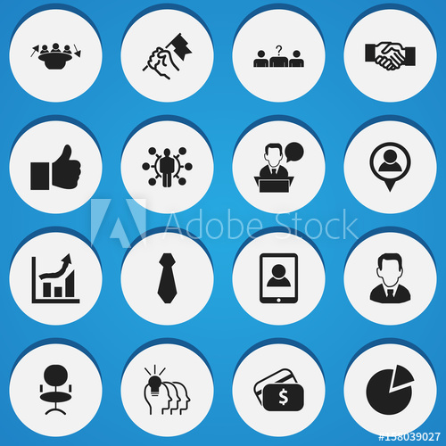 500x500 Set Of Editable Business Icons Includes Symbols Such As