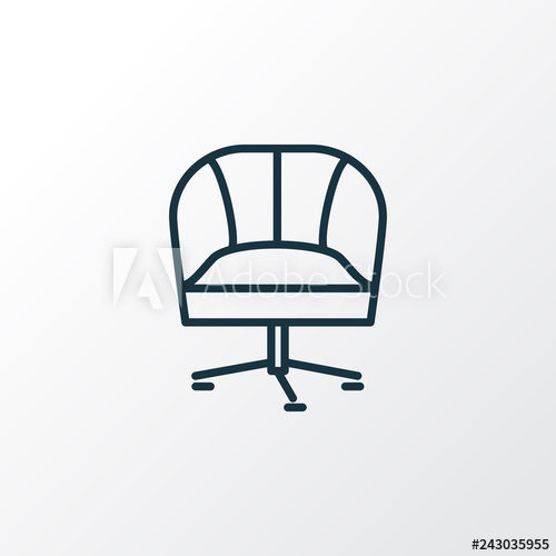 500x500 Armchair Icon Line Symbol Premium Quality Isolated Ergonomic