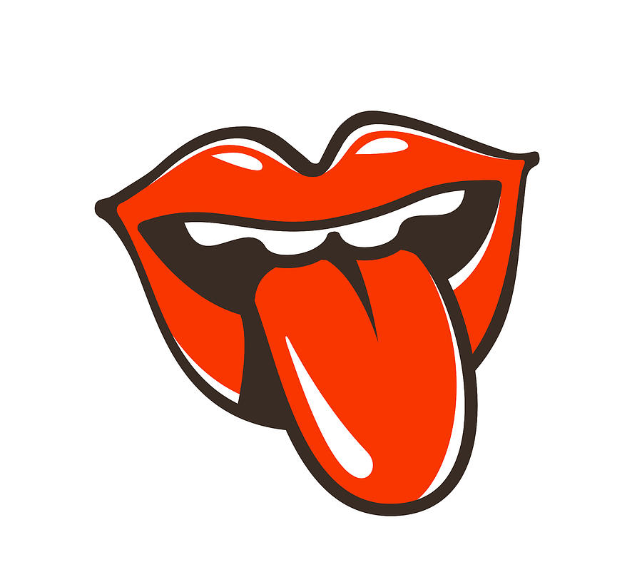 900x823 Lips, Mouth, Protruding Tongue Symbol Or Icon Seduction, Kiss