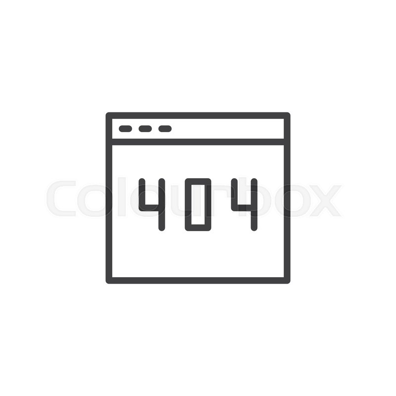800x800 Error Webpage Outline Icon Linear Stock Vector Colourbox