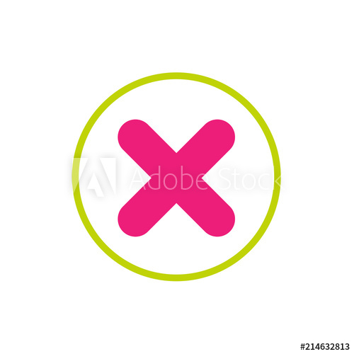 500x500 Red Delete Button In White Circle With Red Outline Warning Error