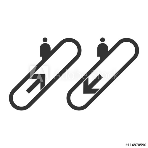 500x500 Escalator Icon Escalator Logo Flat Icon Of Escalator