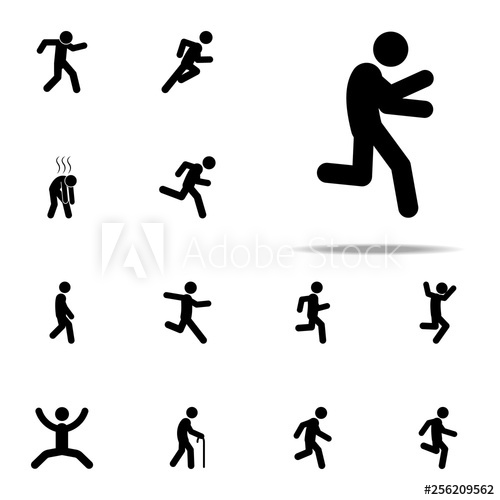 500x500 Away, Escape Icon Walking, Running People Icons Universal Set