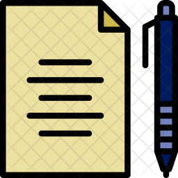256x256 Essay Icon Of Colored Outline Style