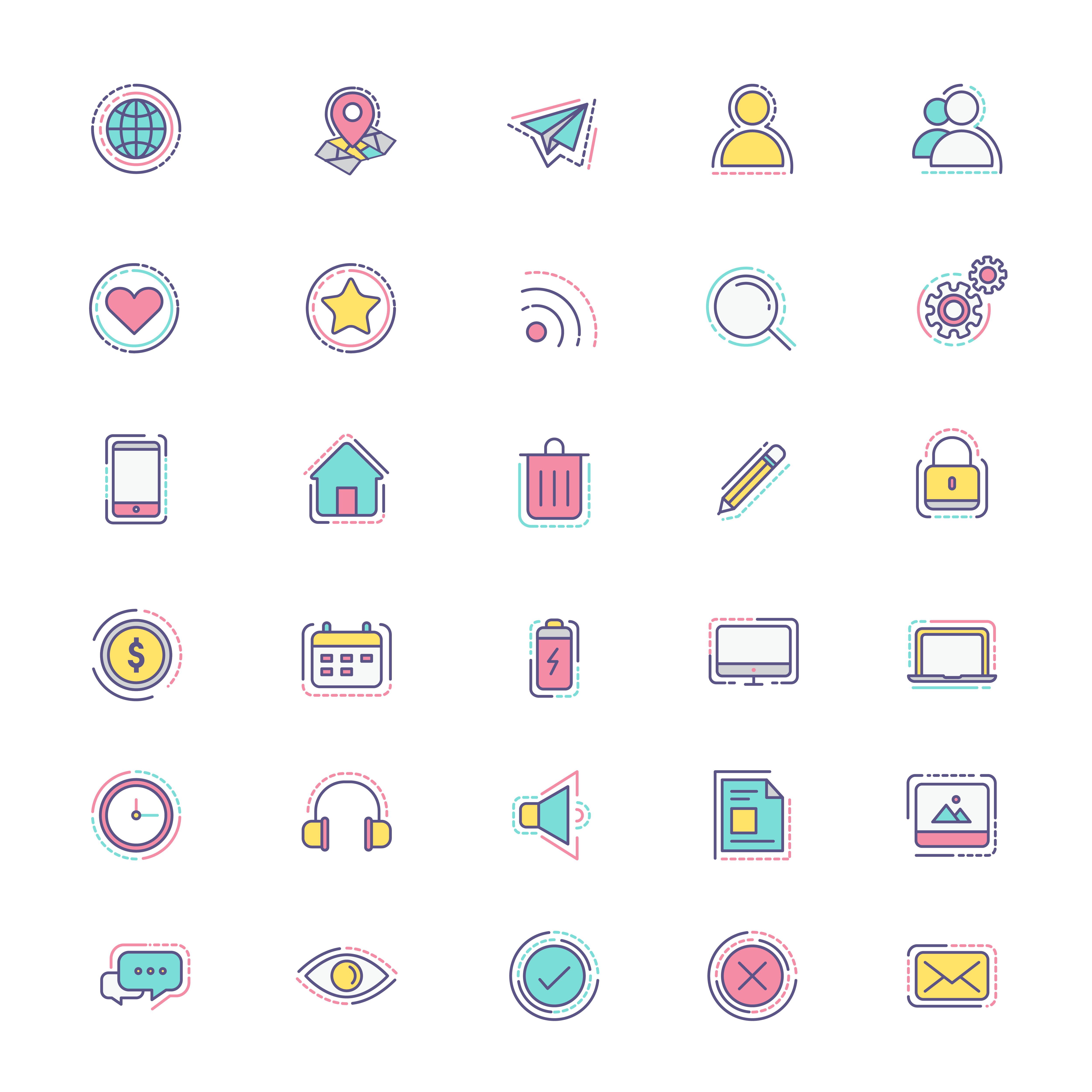 5000x5000 Essential Icons Set Vector