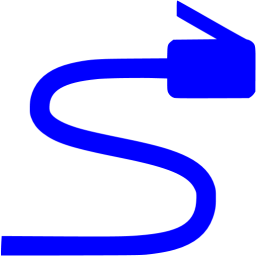 256x256 Blue Network Cable Icon