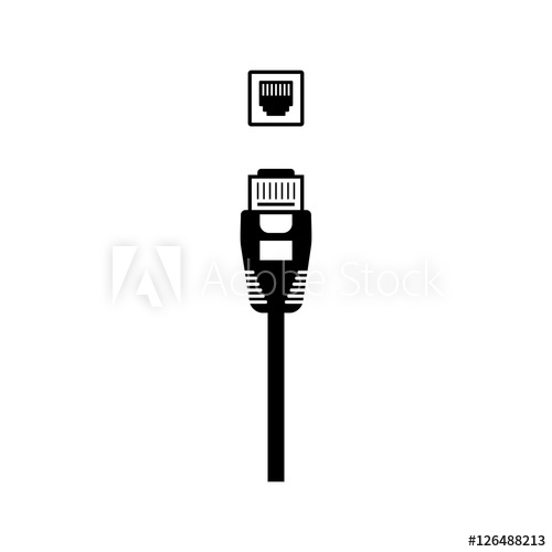 500x500 Ethernet Cable And Network Port Vector Icon
