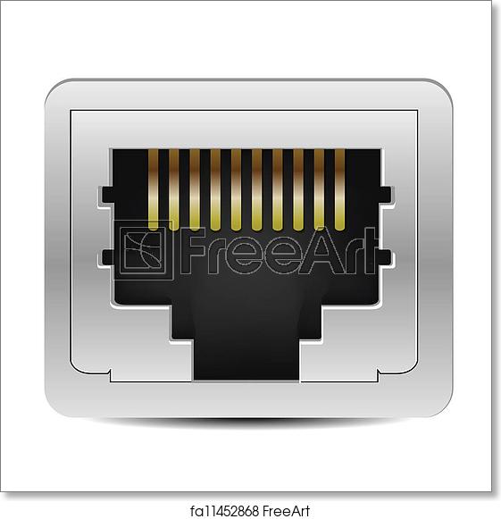 561x581 Free Art Print Of Ethernet Jack Icon Freeart