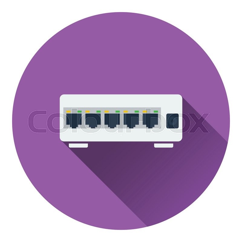 800x800 Ethernet Switch Icon Flat Color Stock Vector Colourbox
