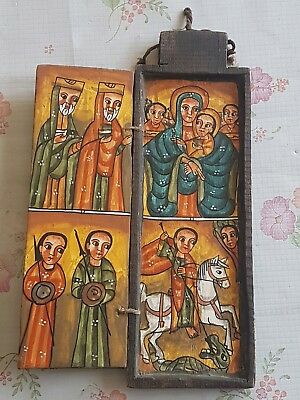 300x400 Ethiopian Icon Hand Crafted Wood Coptic Orthodox Church Christian