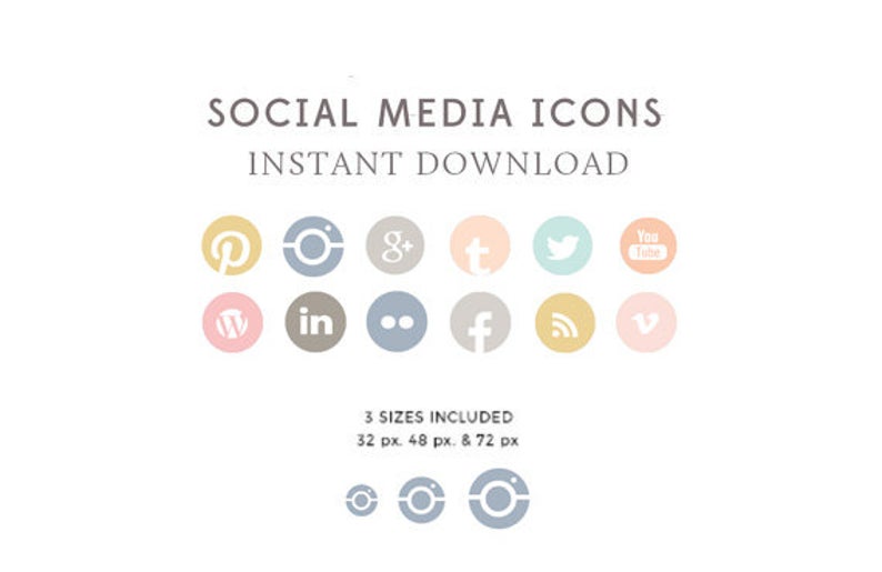 794x515 Feminine Social Media Icons Website And Blog Icons Blog Etsy