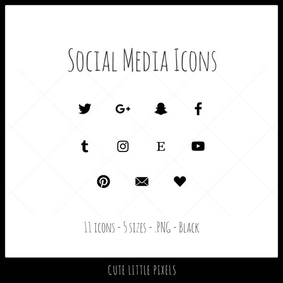 570x570 Social Media Icons Icons In Sizes Black Png Etsy