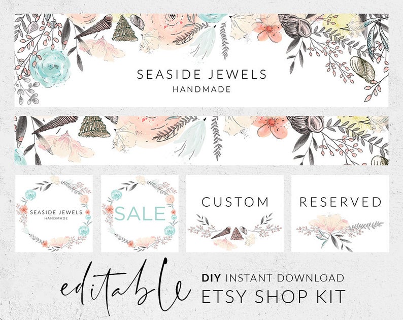 794x630 Etsy Banners Shop Set Etsy Branding Kit Shop Kit Etsy Logo Etsy