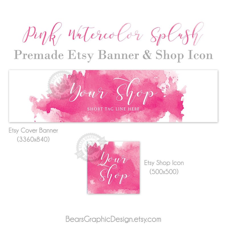 794x794 Pink Etsy Big Banner And Shop Icon Set This Design Set Etsy