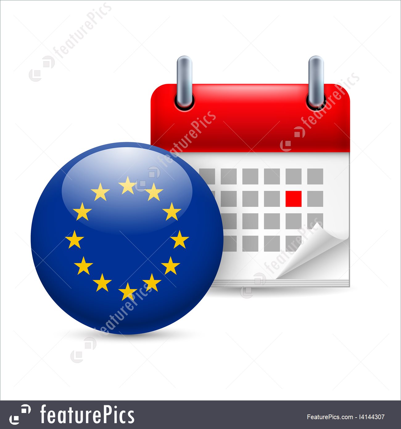 1300x1392 Flags Icon Of Eu Flag And Calendar