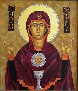 Mary, Eucharist Icon 328x383 Mary, Eucharist Icon