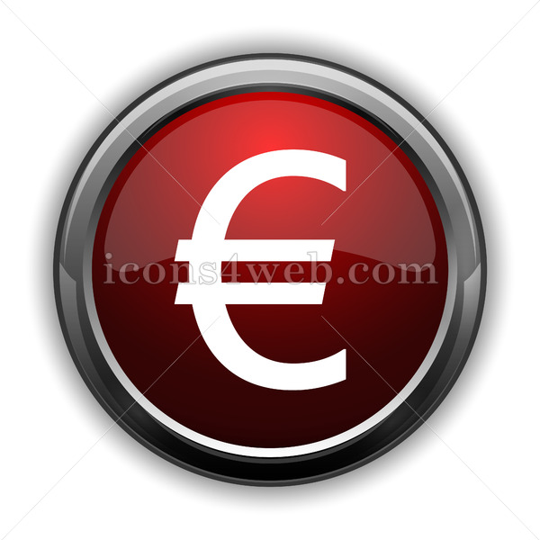 600x600 Euro Icon Red Glossy Web Icon With Shaddow
