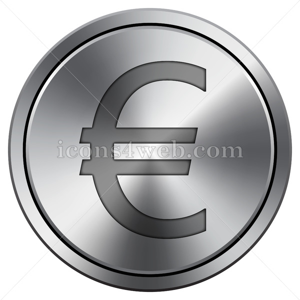 600x600 Euro Icon Round Icon Imitating Metal