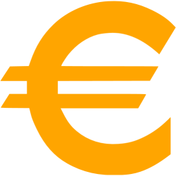 256x256 Orange Euro Icon