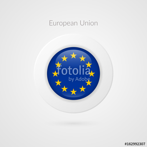 500x500 Europe Flag Vector Sign Isolated European Union Circle Symbol Eu