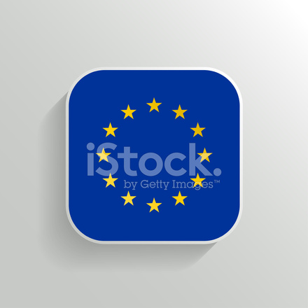 440x440 Vector Button Europe Flag Icon Stock Vector