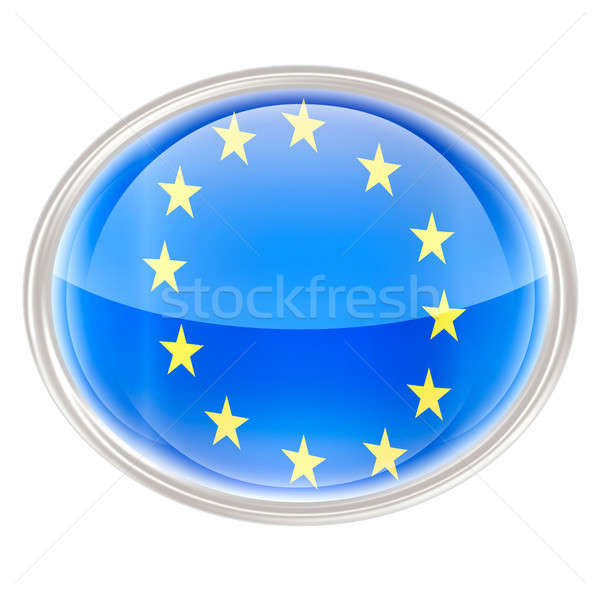 600x597 Europe Flag Icon, Isolated On White Background Stock Photo