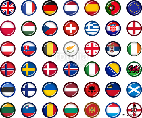 500x415 Europe Flag Icon Set Set Of Vector Graphic Glossy Buttons