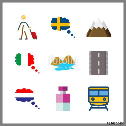 500x500 Europe Icon Vector Illustration Europe Set Italy And Mountain