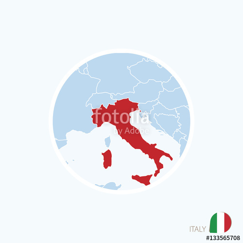 500x500 Map Icon Of Italy Blue Map Of Europe With Highlighted Italy