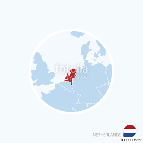 500x500 Map Icon Of Netherlands Blue Map Of Europe With Highlighted