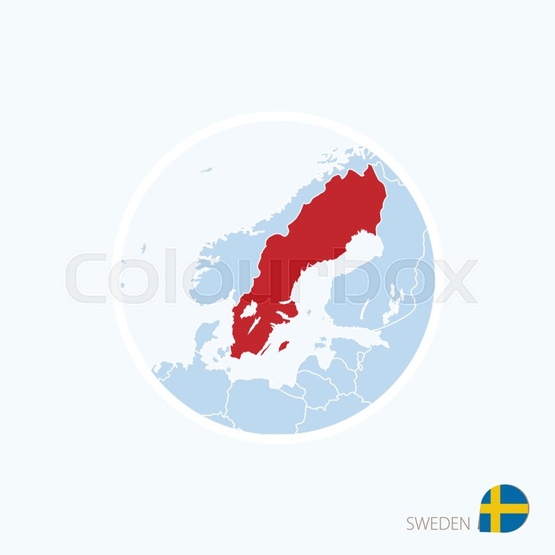 800x800 Map Icon Of Sweden Blue Map Of Europe Stock Vector Colourbox