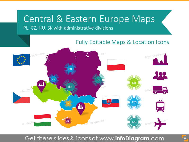 800x600 Cee Europe Union Maps Ppt Editable Czech Poland Hungary Slovakia