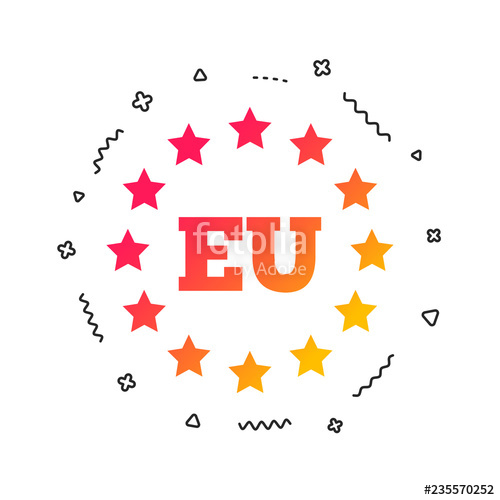 500x500 European Union Icon Eu Stars Symbol Colorful Geometric Shapes