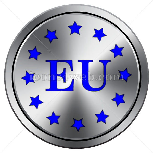600x600 European Union Icon Round Icon Imitating Metal
