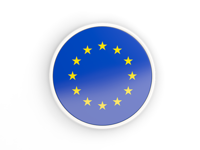 640x480 Round Icon With White Frame Illustration Of Flag Of European Union