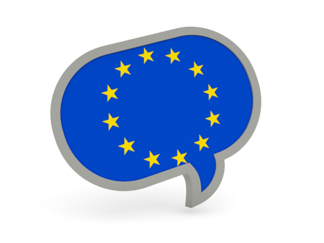 640x480 Speech Bubble Icon Illustration Of Flag Of European Union