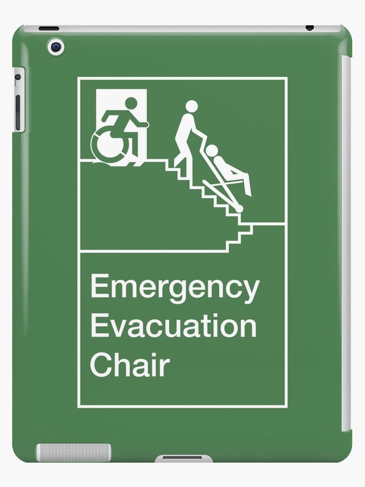 750x1000 Emergency Evacuation Chair Sign, With The Accessible Means