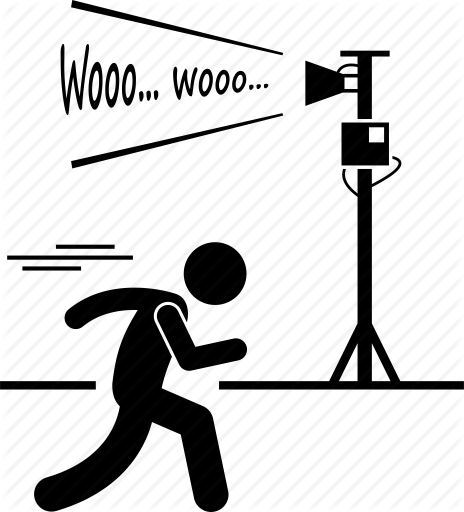 464x512 Alert, Emergency, Evacuate, Evacuation, Run, Siren, Sound Icon