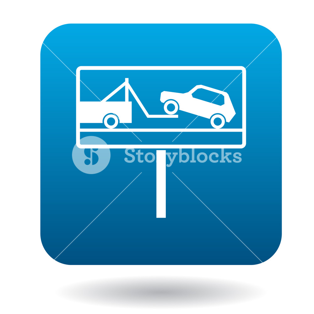 1000x1000 Signs Of Evacuation Of Cars Icon In Simple Style In Blue Square