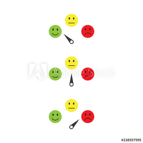 500x500 Scale With Arrow From Green To Red And Smileys Evaluation Icon