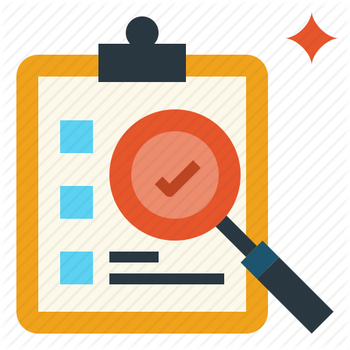 512x512 Check, Evaluation, List, Research, Search Icon